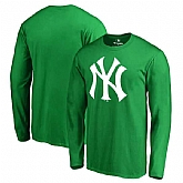 Men's New York Yankees Fanatics Branded Kelly Green St. Patrick's Day White Logo Long Sleeve T-Shirt,baseball caps,new era cap wholesale,wholesale hats